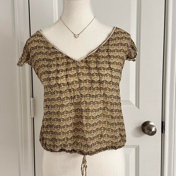 Max Studio Women’s Size Medium Vintage V Neck Boho Top Made With 100% Silk - Picture 1 of 5